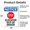 Signmission Elevator Out Of Order Sign With Symbol, 18 in W x Rectangle, Vinyl Decal OS-2PACK-NS-D-1824-V-11737 - alternate 3